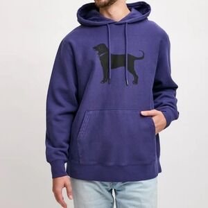 Royal Blue The Black Dog Est 1971 Heavy Weight Hoodie. Size Large.